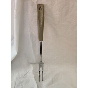 Vintage EKCO USA Carving Fork – Green Handle – Mid Century Kitchen Utensil